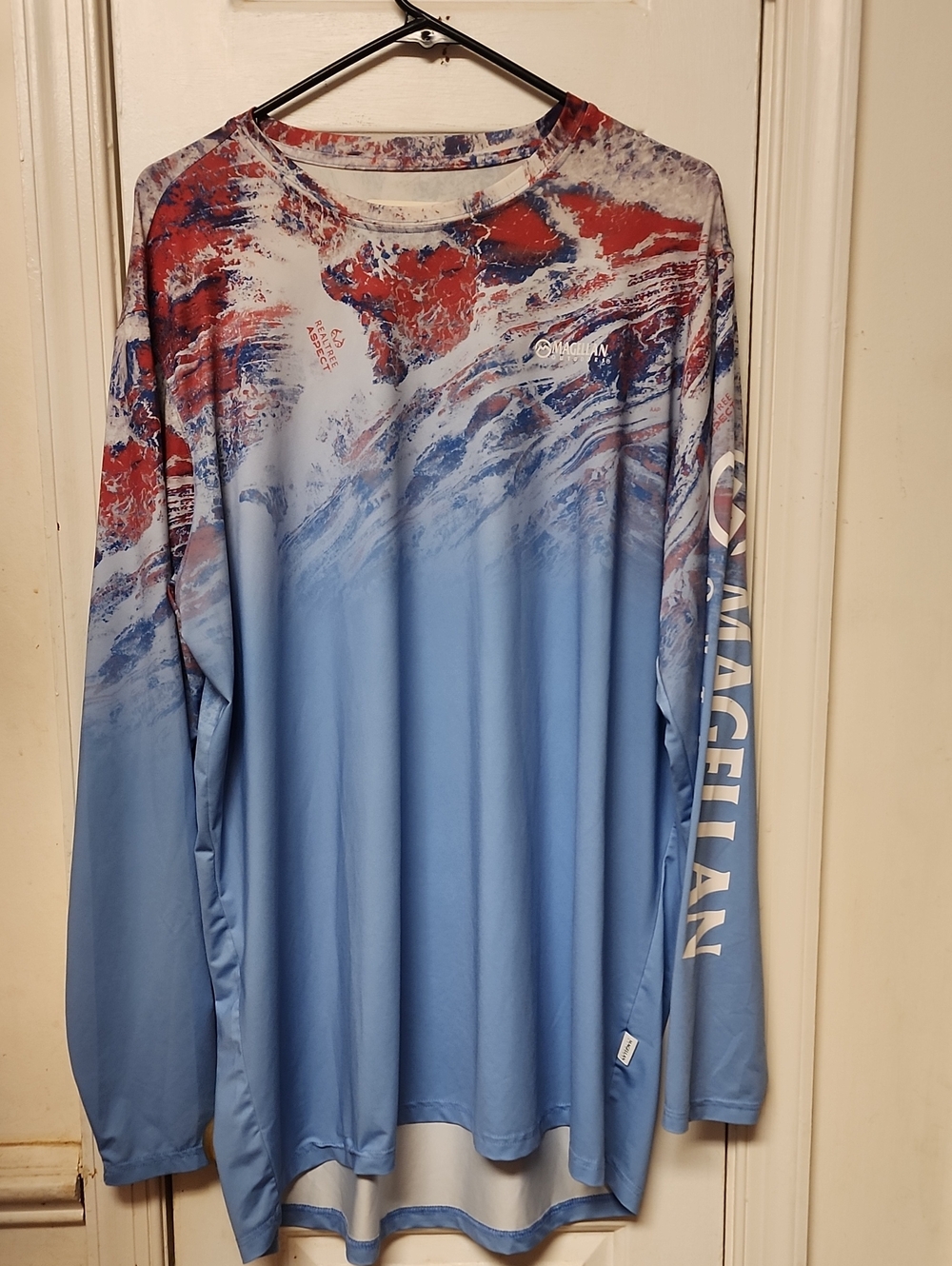 Magellan Outdoors Long Sleeve Performance Shirt - Blue & Red